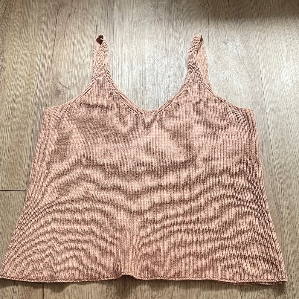 Chic Tan Knit Women's Tank Top